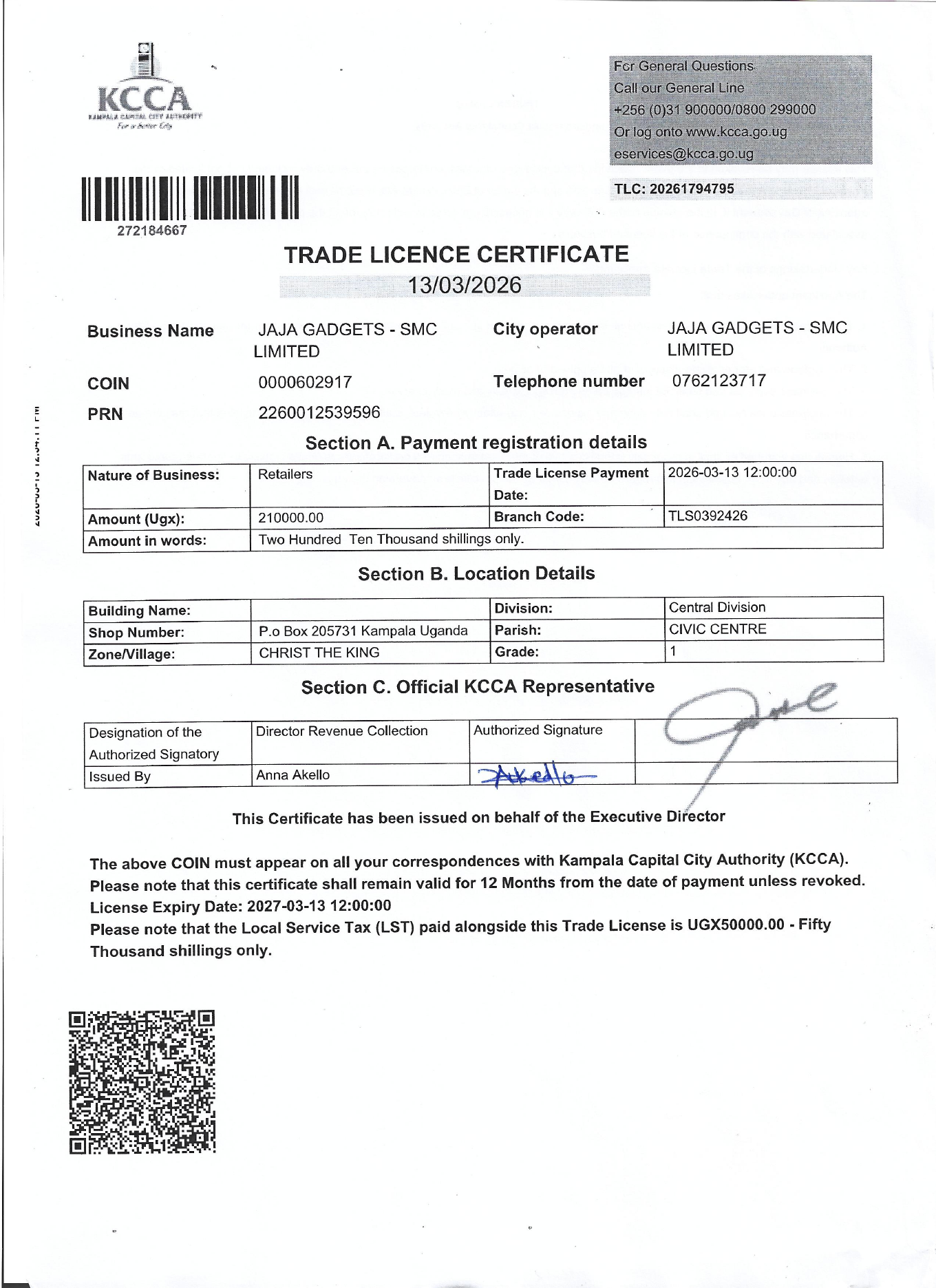 Trade Licence